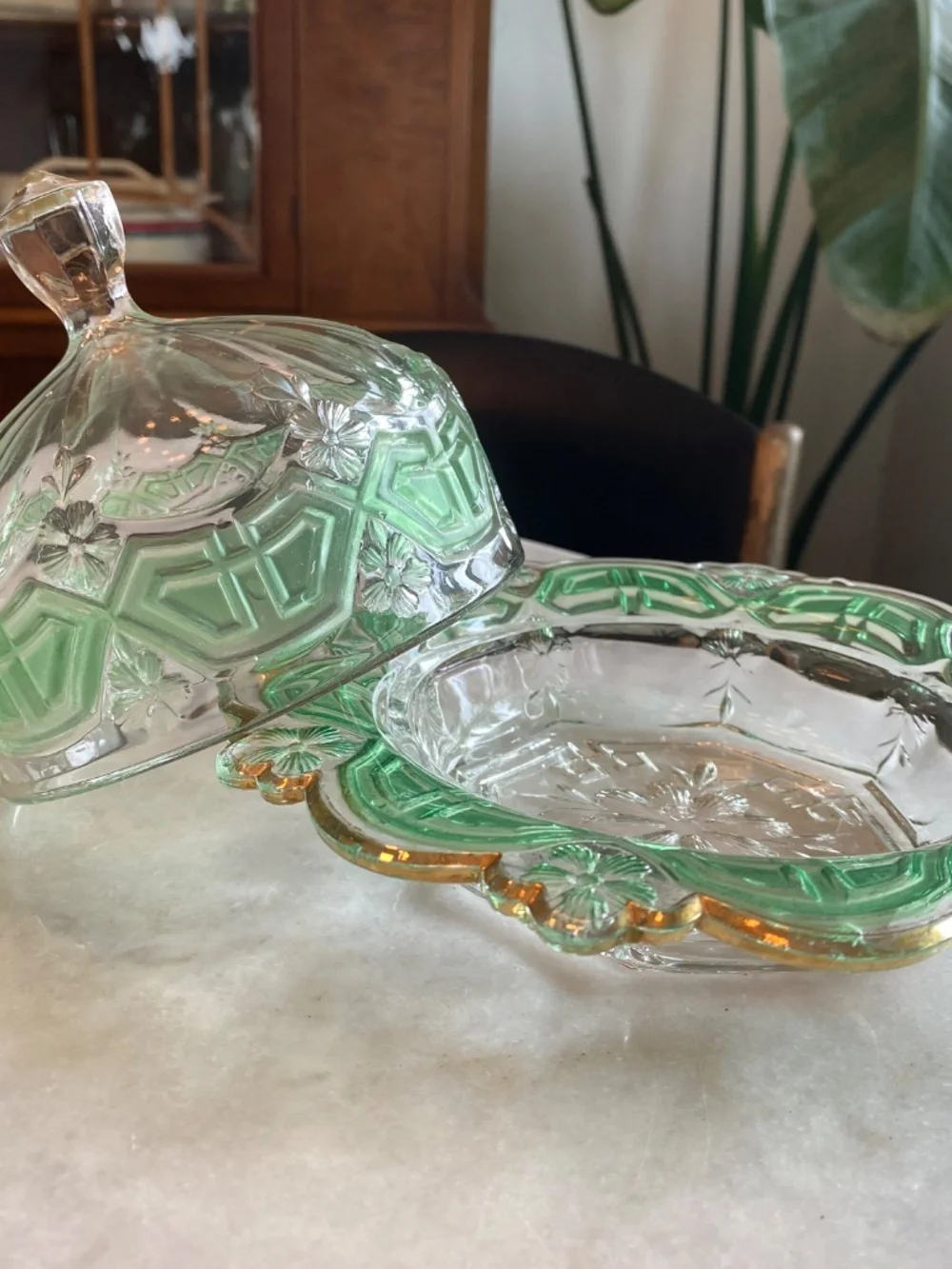 Vintage Butter Dish and Creamer Set